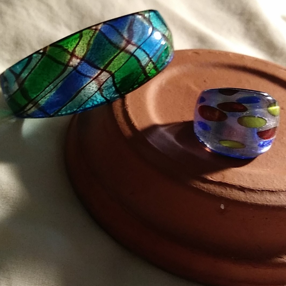 Handmade Glass Bracelet n Ring